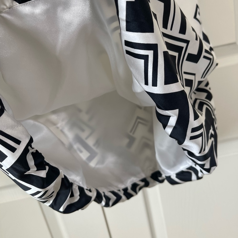 White House Black Market White & black 100% silk strapless dress - Picture 6 of 8